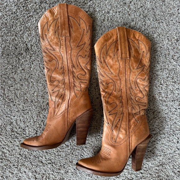 Jessica Simpson RARE Alan heeled western cowgirl boots size 8 - Picture 2 of 12